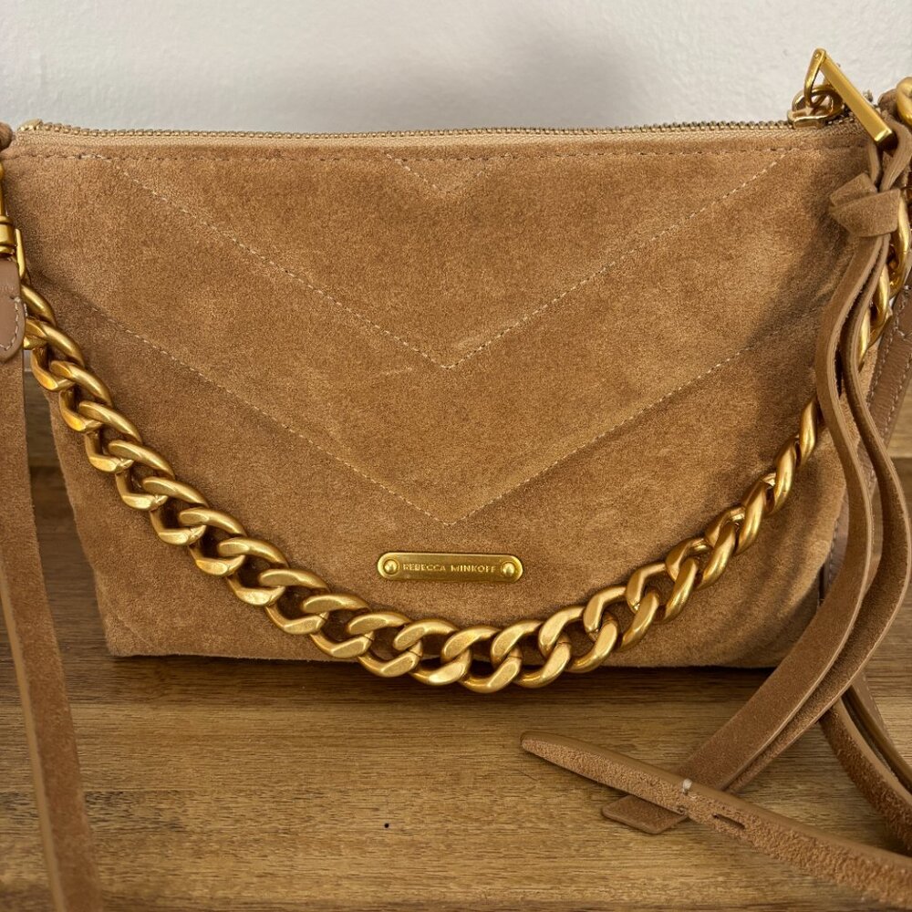 Rebecca Minkoff Tan Crossbody Bag with Gold Chain - Picture 2 of 15